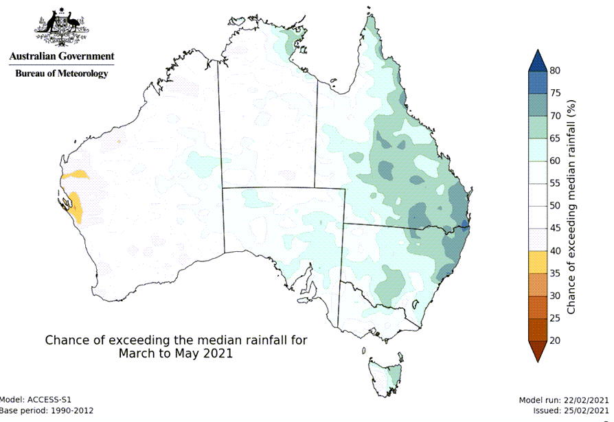 BOM autumn average rainfall map